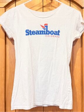 Vintage Steamboat Colorado Women's White Graphic Tee